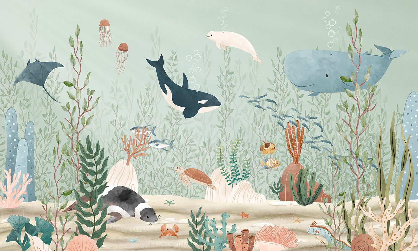 Papier Peint Panoramique Fonds Marins et Animaux de l’Océan