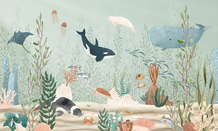 Papier Peint Panoramique Fonds Marins et Animaux de l’Océan