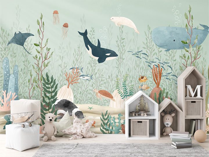 Papier Peint Panoramique Fonds Marins et Animaux de l’Océan