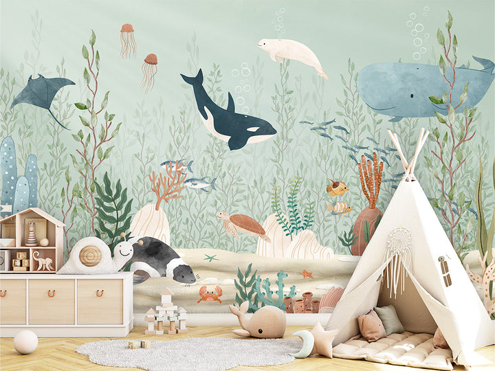 Papier Peint Panoramique Fonds Marins et Animaux de l’Océan