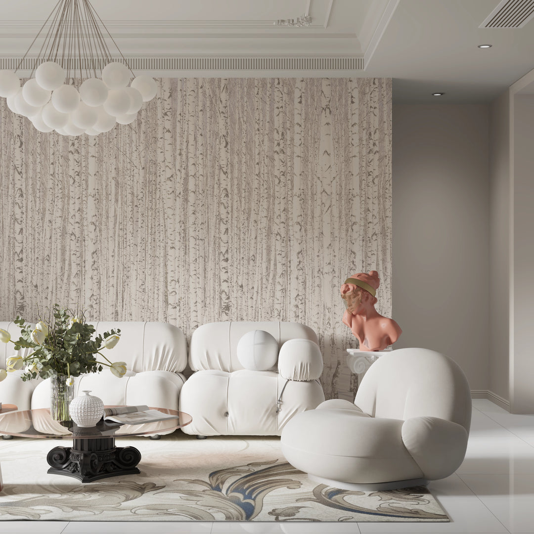 Panoramic wallpaper Birch Forest in Scandinavian style 