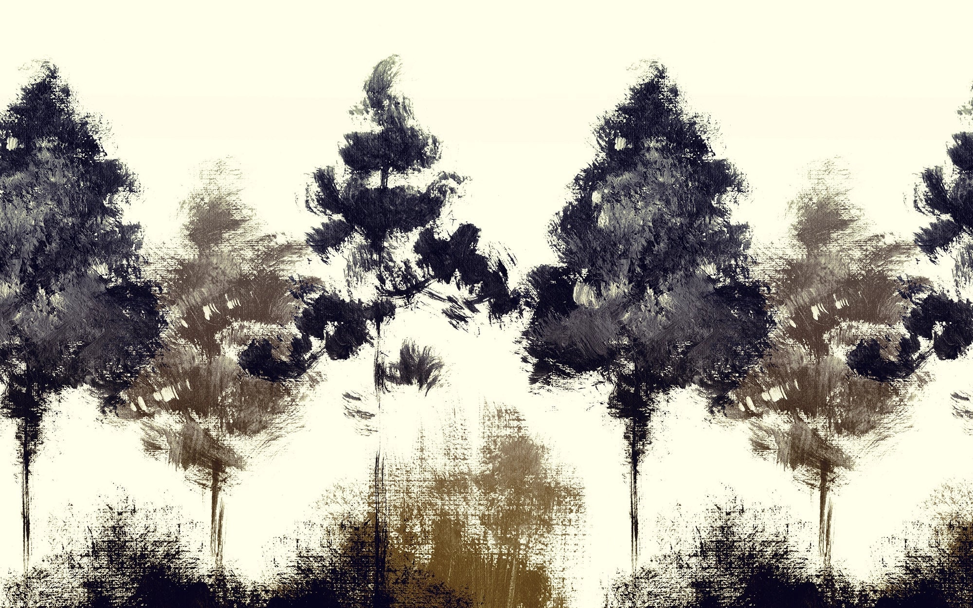 Papier peint panoramique Forêt peinture à l'huile