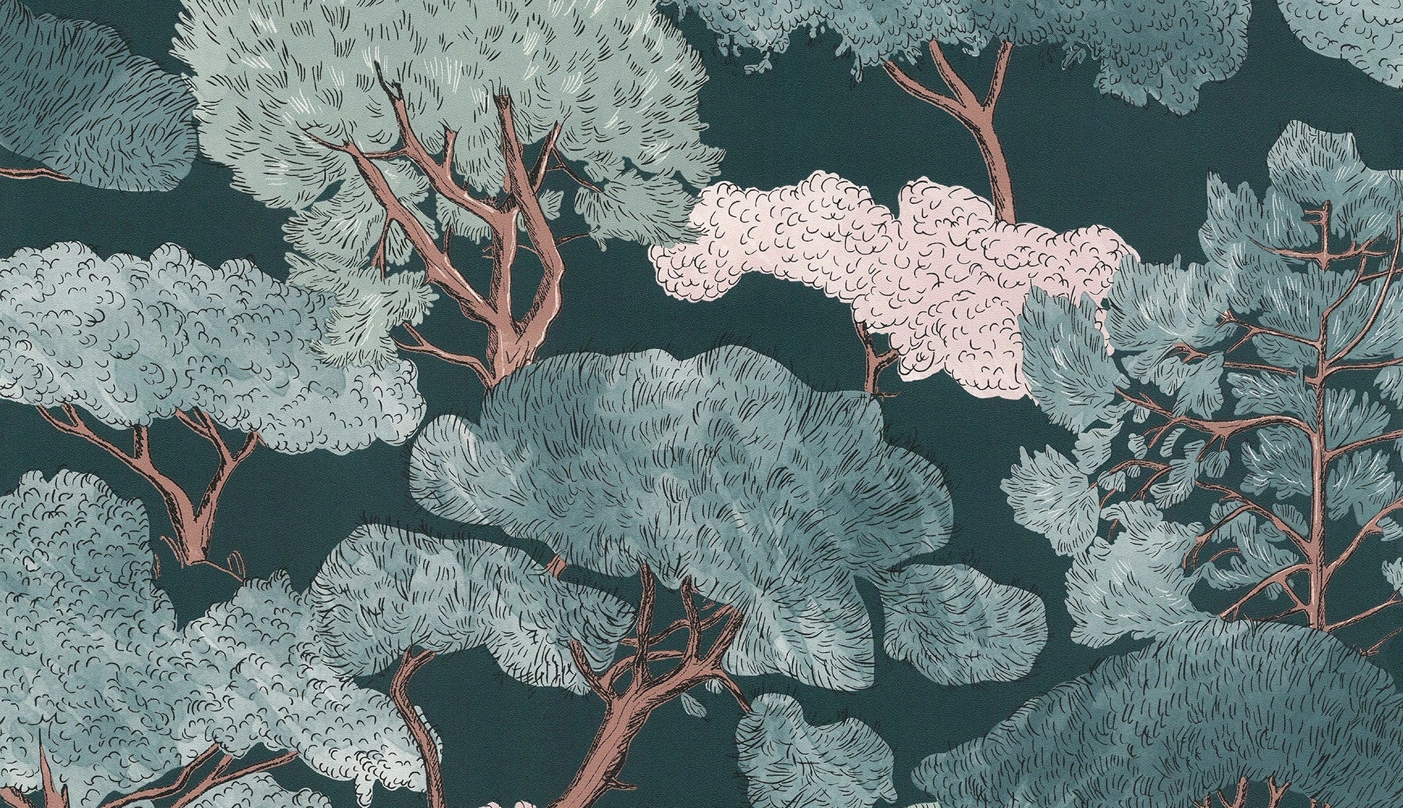 Panoramic Wallpaper Stylized Forest 