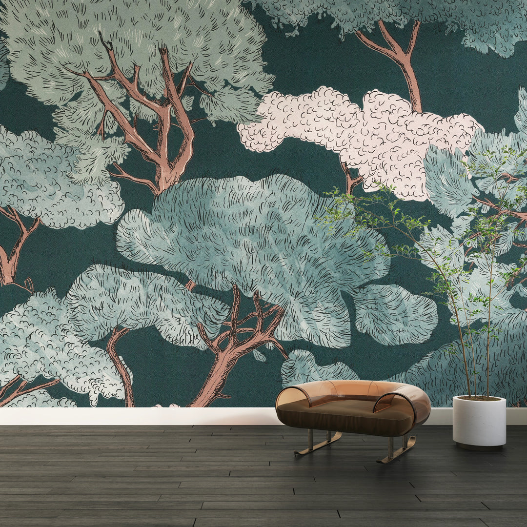 Papel pintado panorámico Bosque Estilizado 