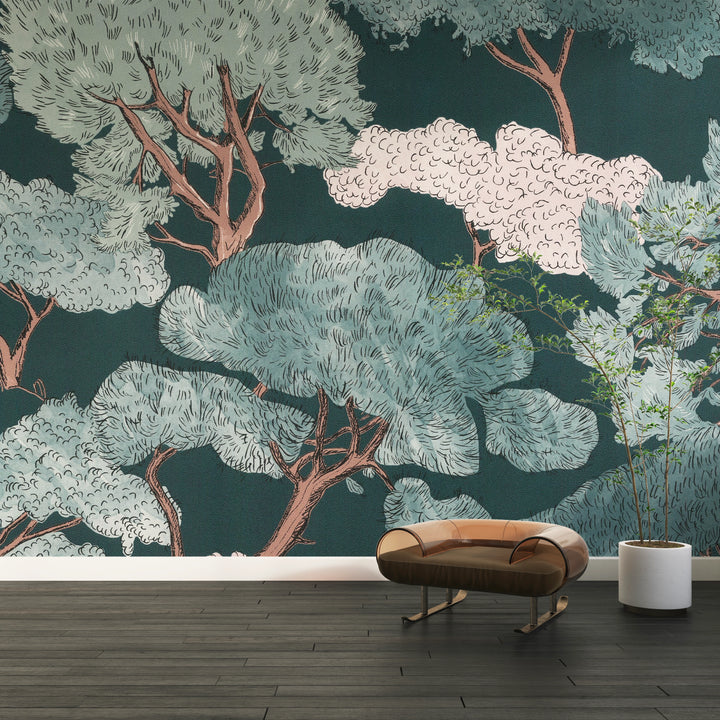 Papel pintado panorámico Bosque Estilizado 