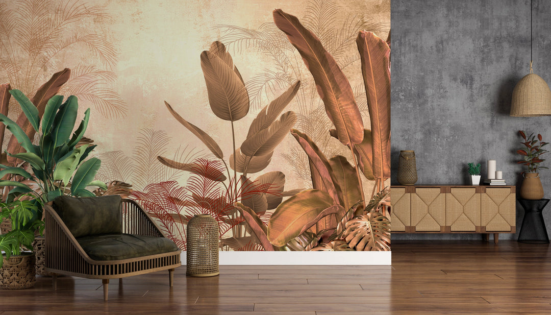 Papier peint panoramique forêt terre brulée - Kam et Léon