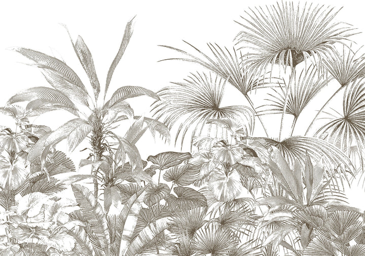 Papier Peint Panoramique Forêt Tropicale Vintage - Kam et Léon