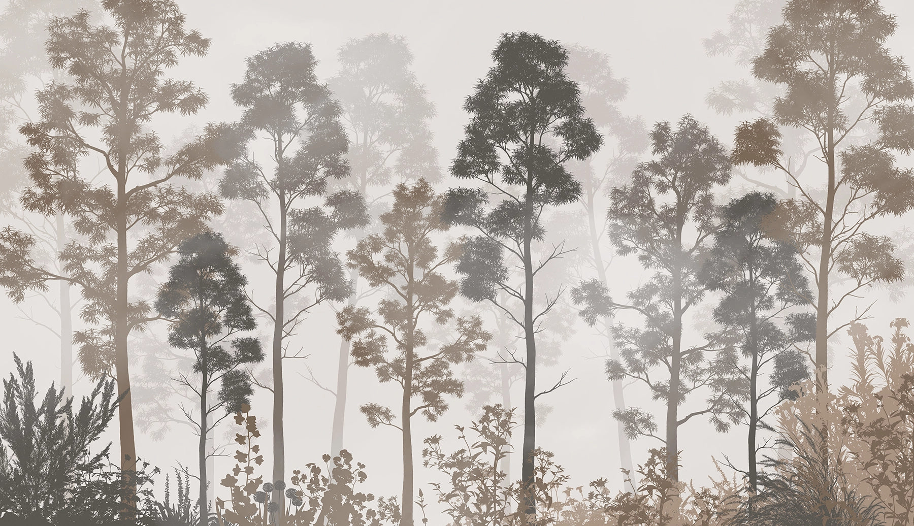 Panorama -Tapeten -Vintage -Wald