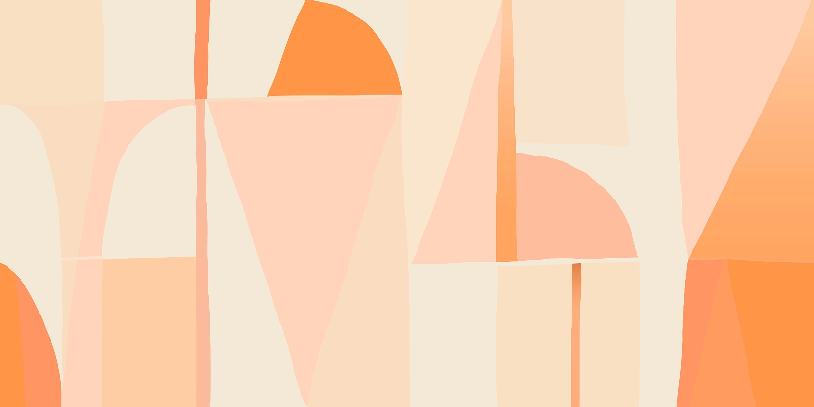 Papier peint panoramique Géométrie Orangée