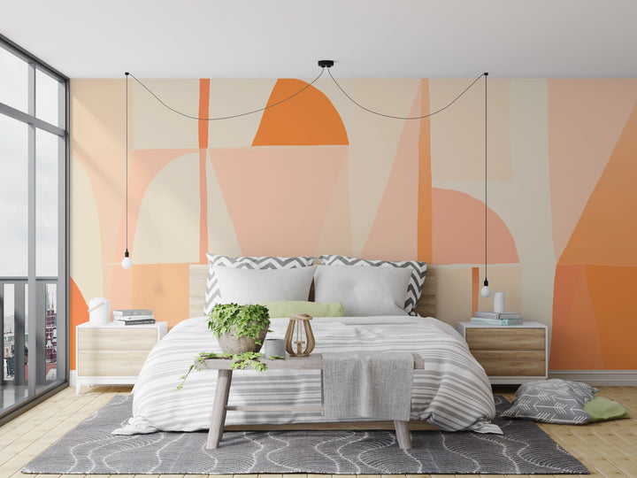 Papier peint panoramique Géométrie Orangée
