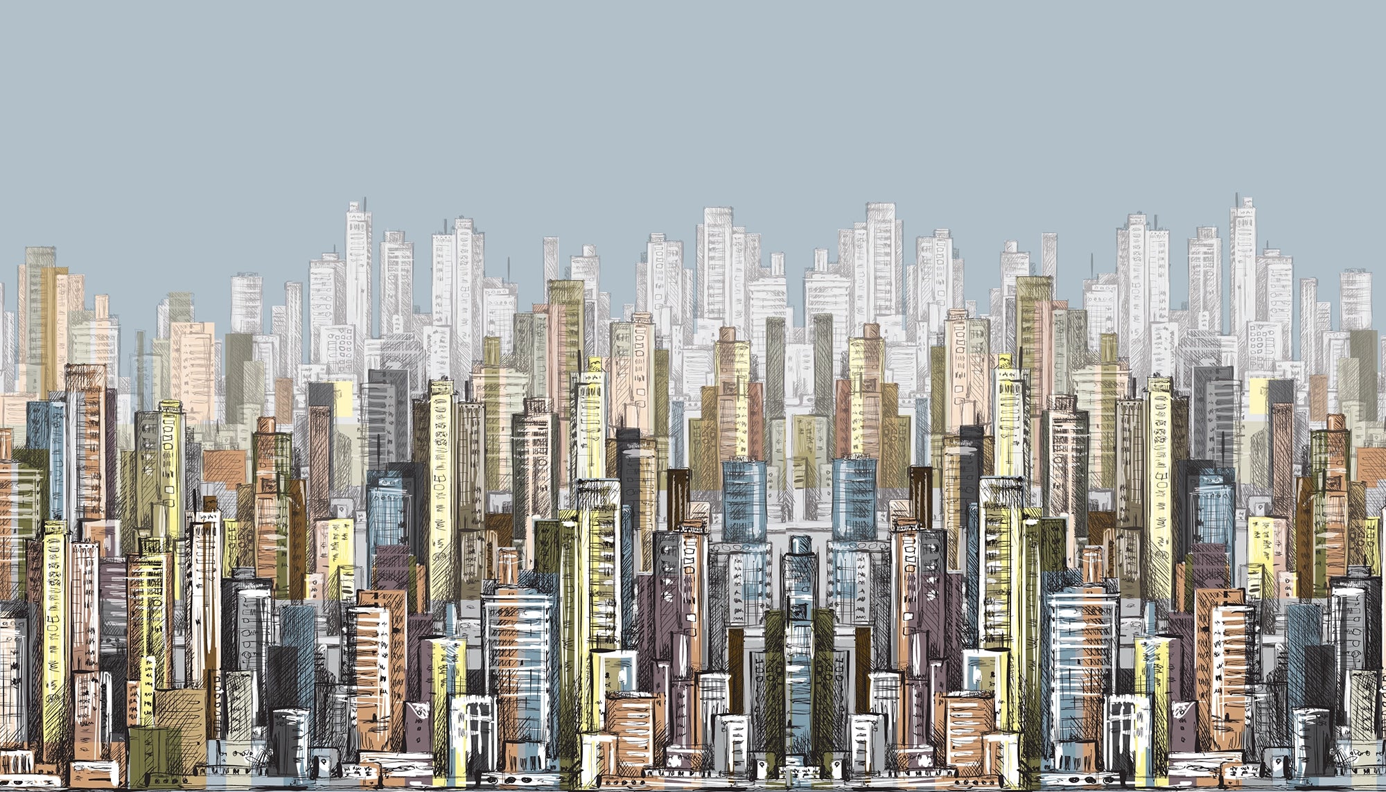 Panoramic skyscraper wallpaper