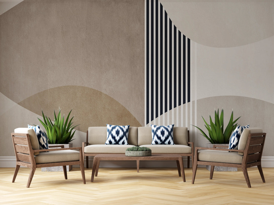 Papier Peint Panoramique Harmonie Graphique - Kam et Léon