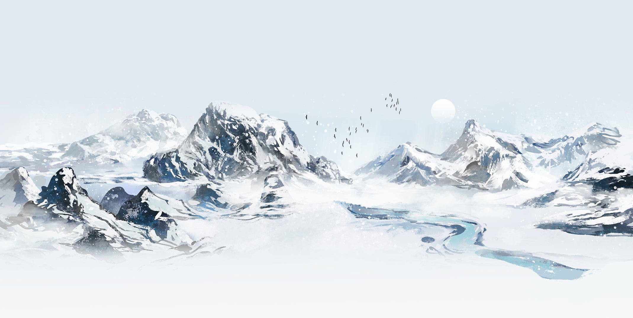 Papel pintado panorámico Horizonte Glaciar 