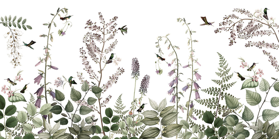 Papier Peint Panoramique Jardin Botanique aux Colibris