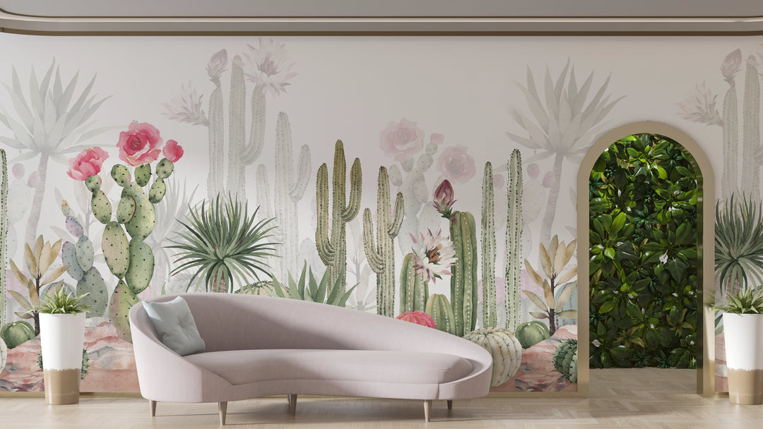 Panoramic Wallpaper Cactus Garden 