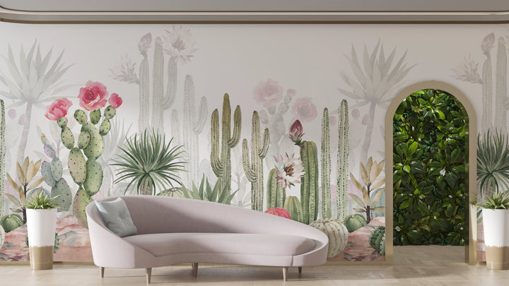 Panoramic Wallpaper Cactus Garden 
