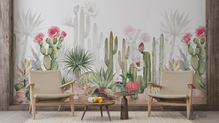 Panoramic Wallpaper Cactus Garden 