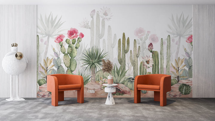 Panoramic Wallpaper Cactus Garden 