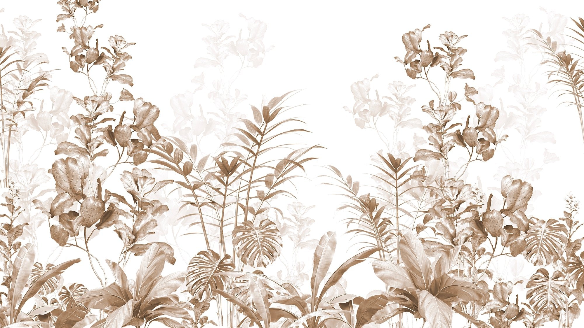 Garden Panoramic Wallpaper Sepia
