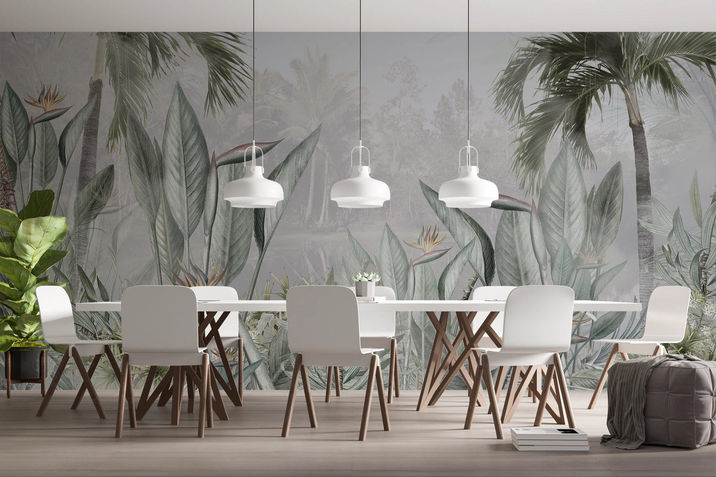 Papier peint panoramique Jungle tropicale Strelitzia - Kam & Leon