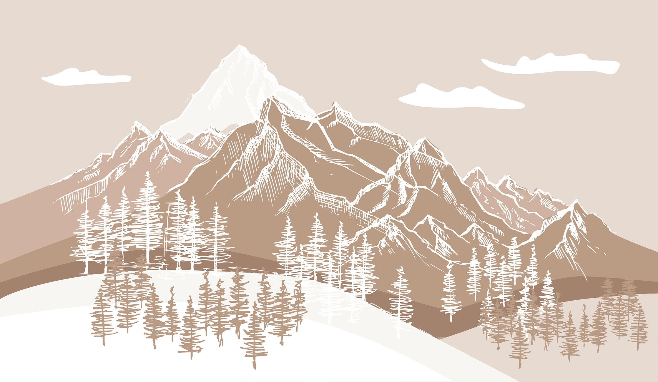 Panoramic wallpaper Alpine Lines 