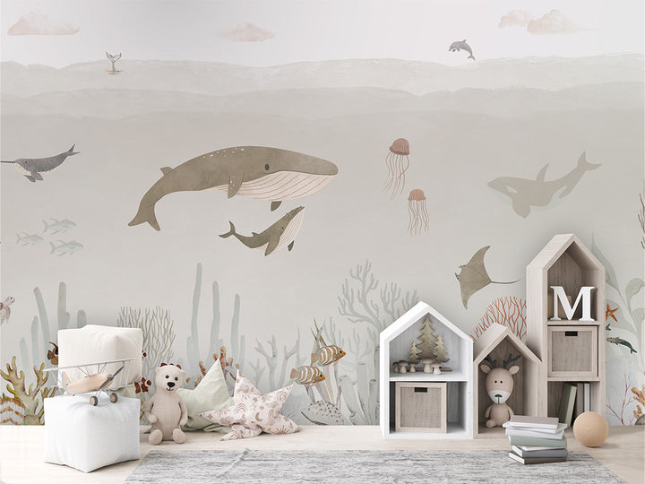 Papier Peint Panoramique Monde Marin et Animaux de l’Océan