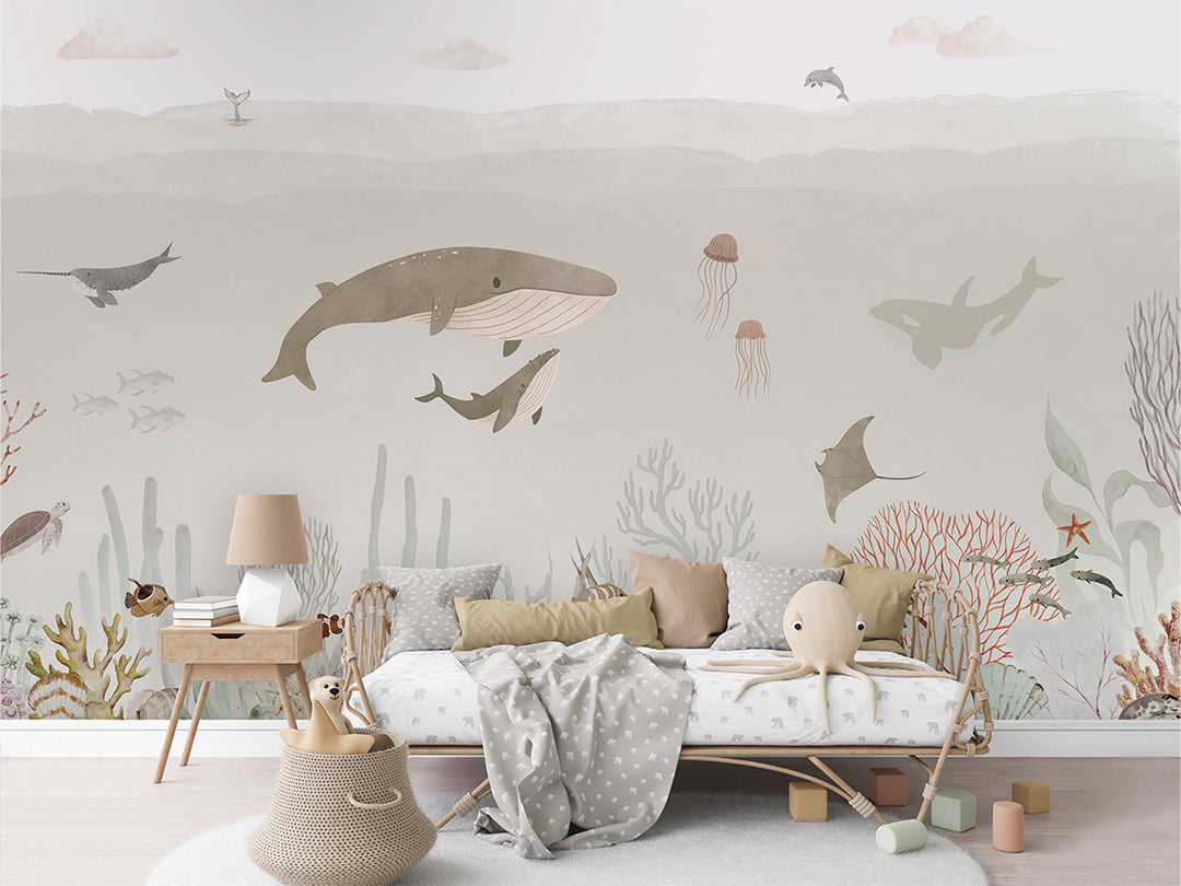 Papier Peint Panoramique Monde Marin et Animaux de l’Océan