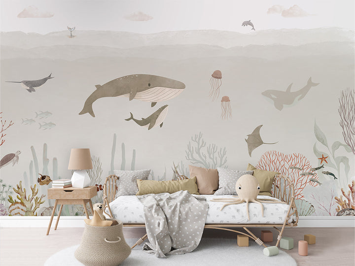 Papier Peint Panoramique Monde Marin et Animaux de l’Océan