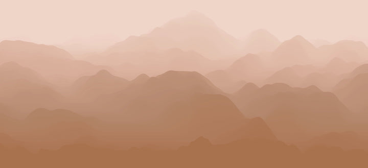 Papier Peint Panoramique Montagne Abstraite Terracotta - Kam et Léon