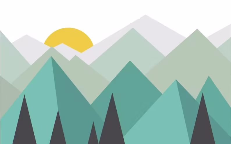Panoramic mountain graphic wallpaper for children