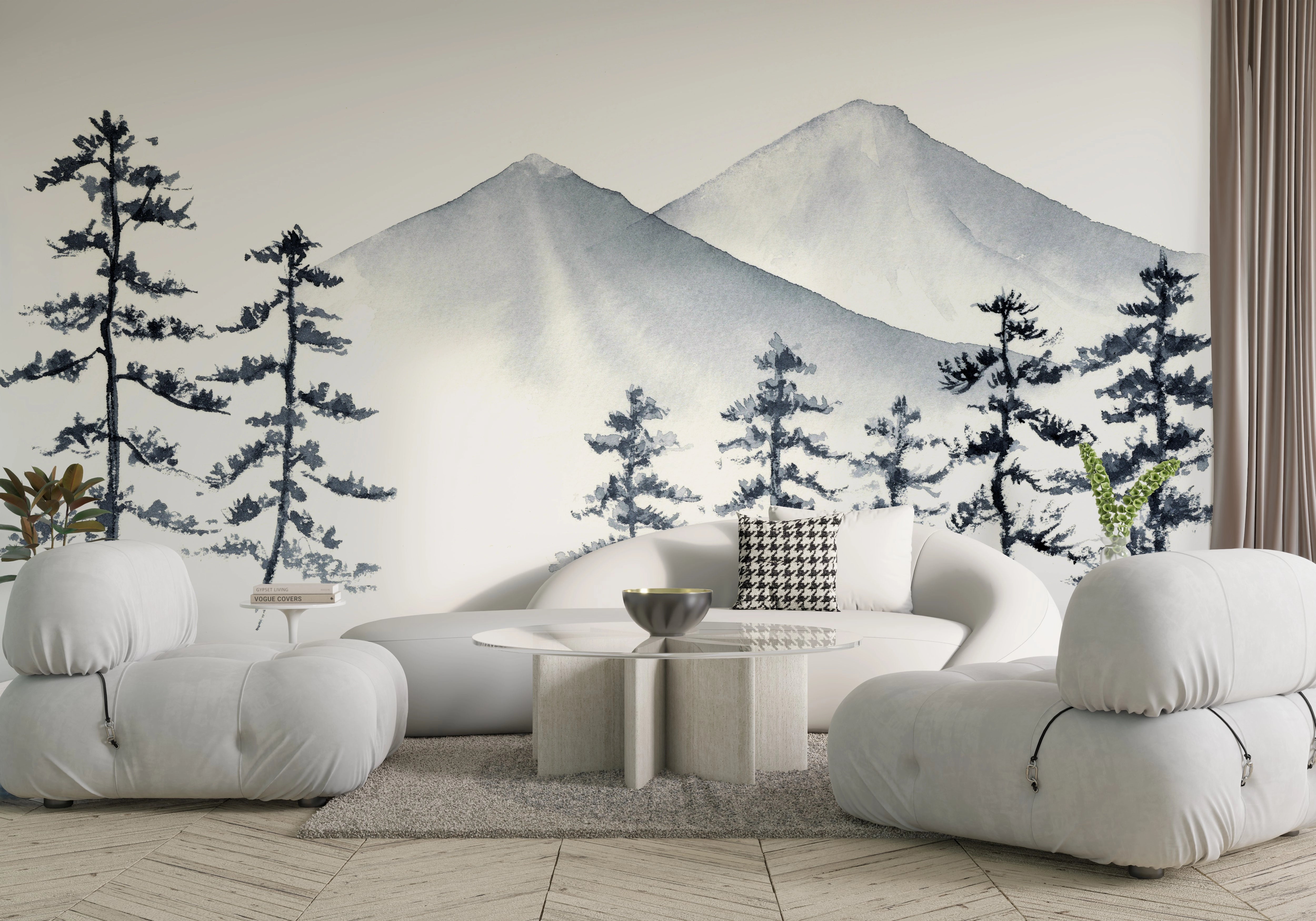 Papel pintado panorámico Montañas a la Tinta 