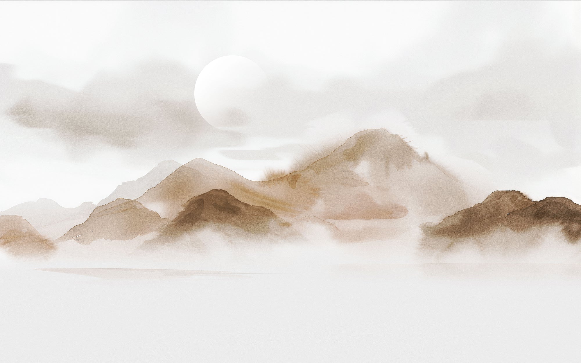 Papier peint panoramique Montagnes de Brume