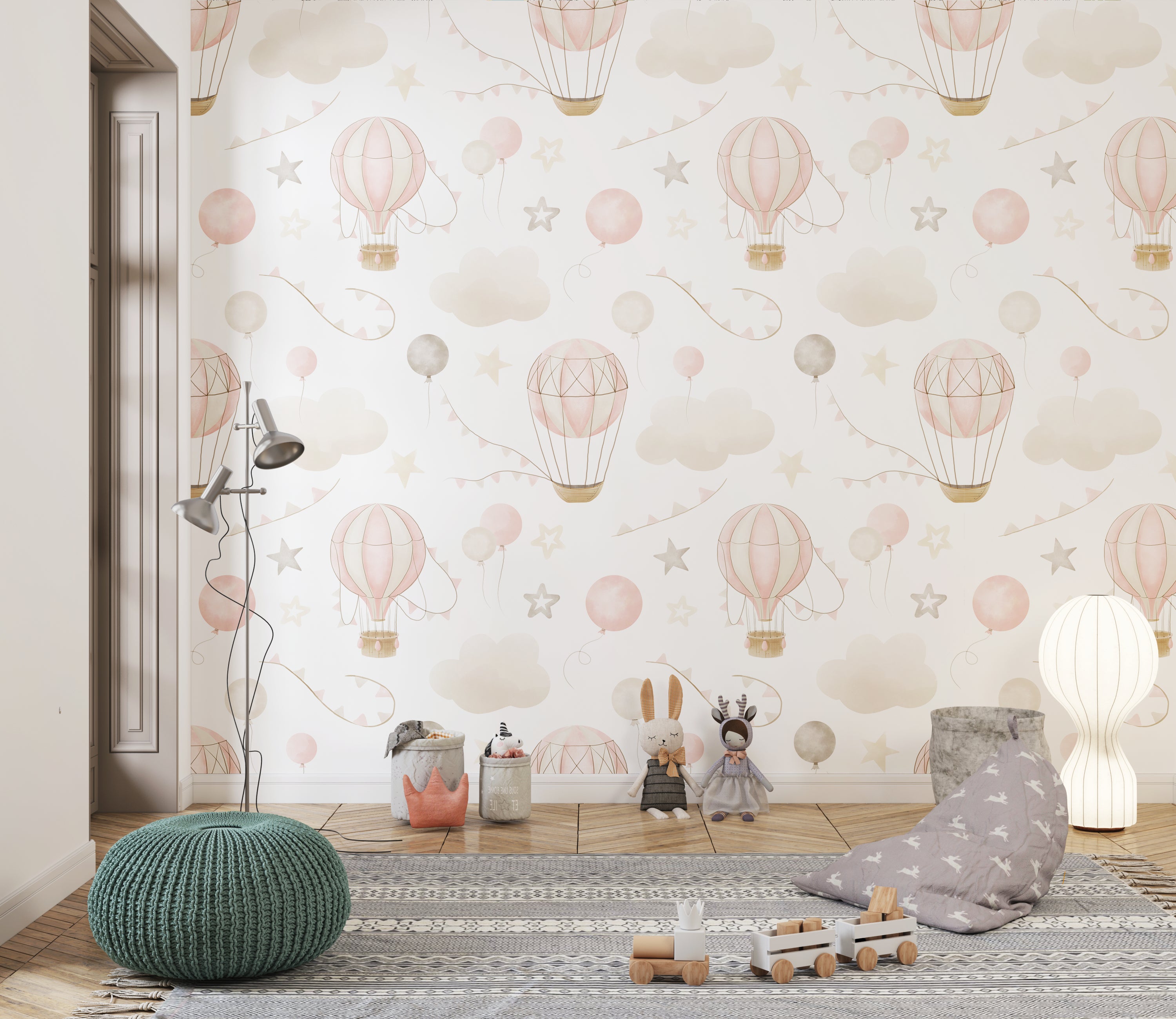 Papier peint Panoramique Montgolfières Enchantées