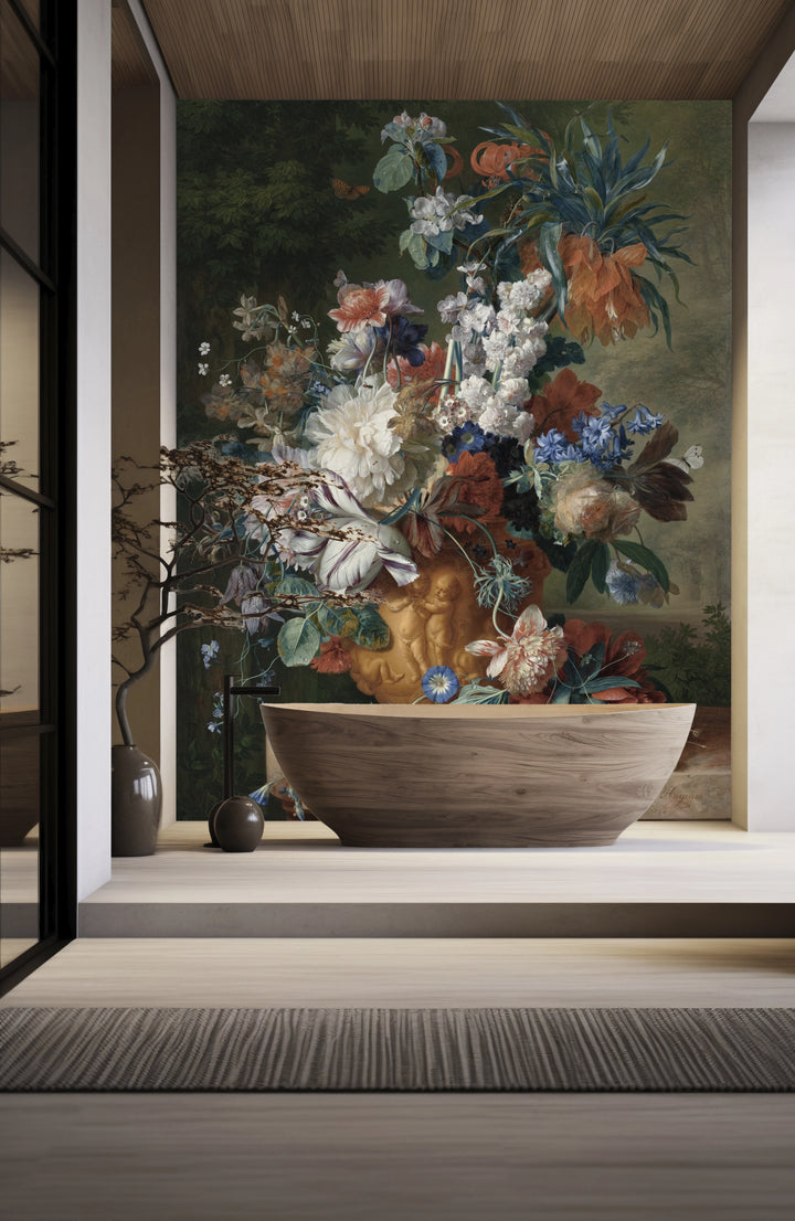 Papier peint panoramique nature morte florale