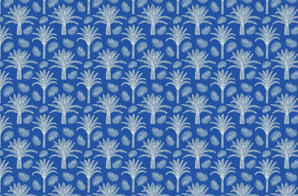 Papier Peint Panoramique Oasis Bleu - Kam et Léon