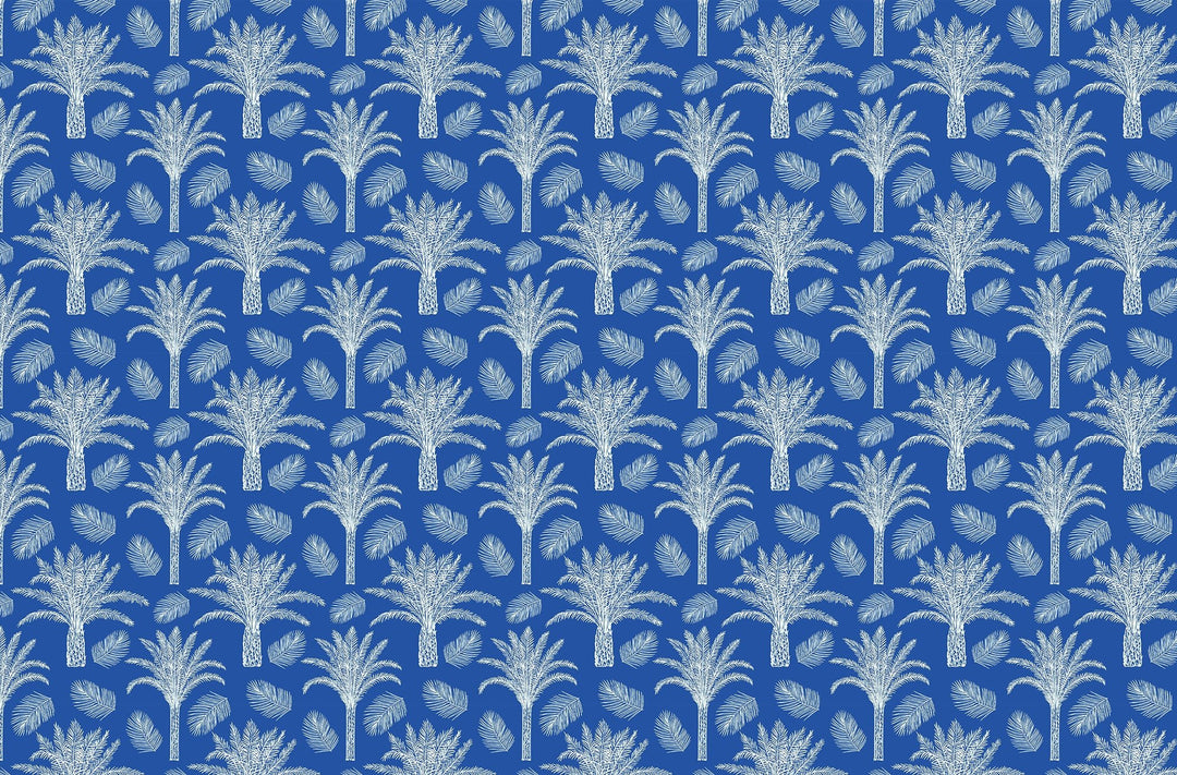 Papier Peint Panoramique Oasis Bleu - Kam et Léon