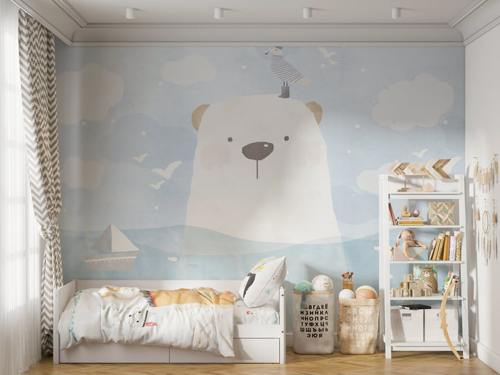 Papier peint Panoramique Ours Blanc