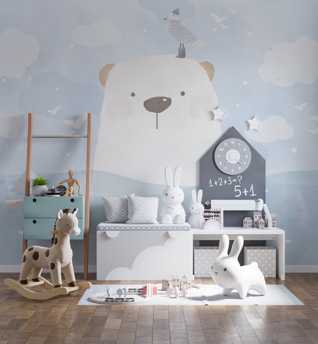 Papier peint Panoramique Ours Blanc