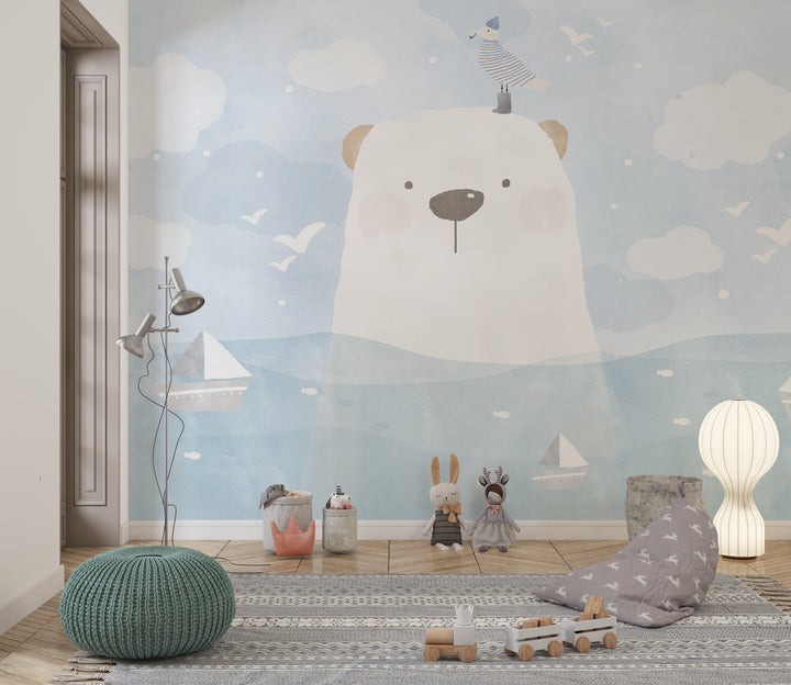 Papier peint Panoramique Ours Blanc