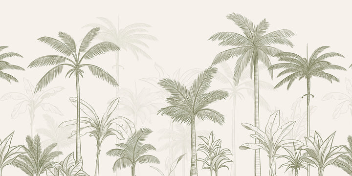 Panoramic wallpaper Palmeraie Sketch 