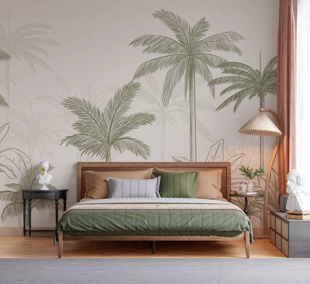 Panoramic wallpaper Palmeraie Sketch 
