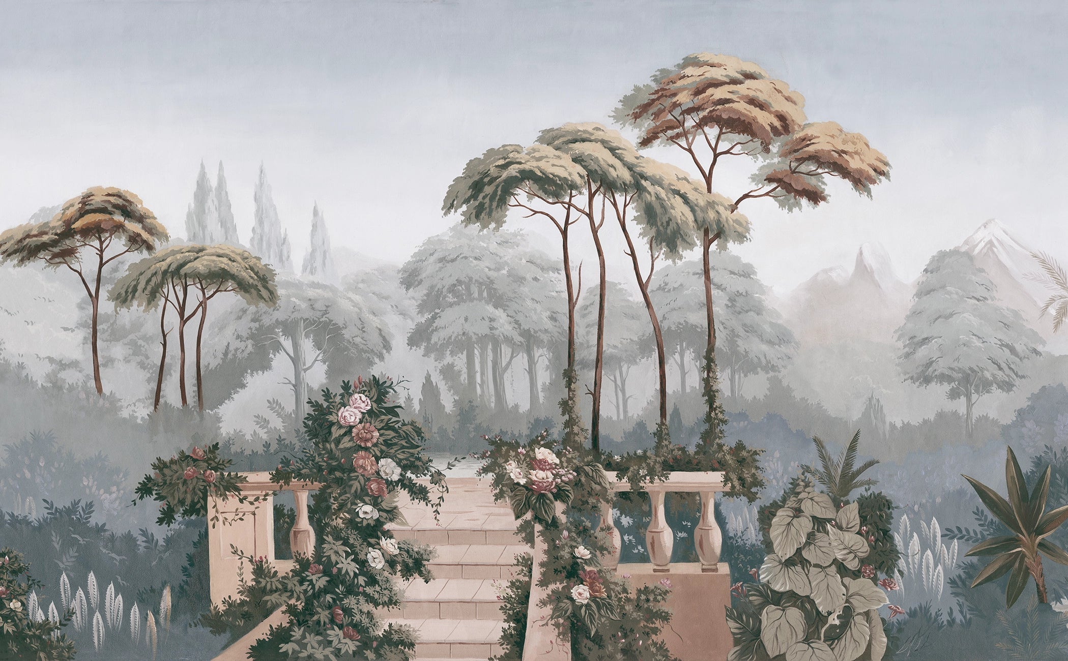 Panoramic wallpaper landscape of yesteryear