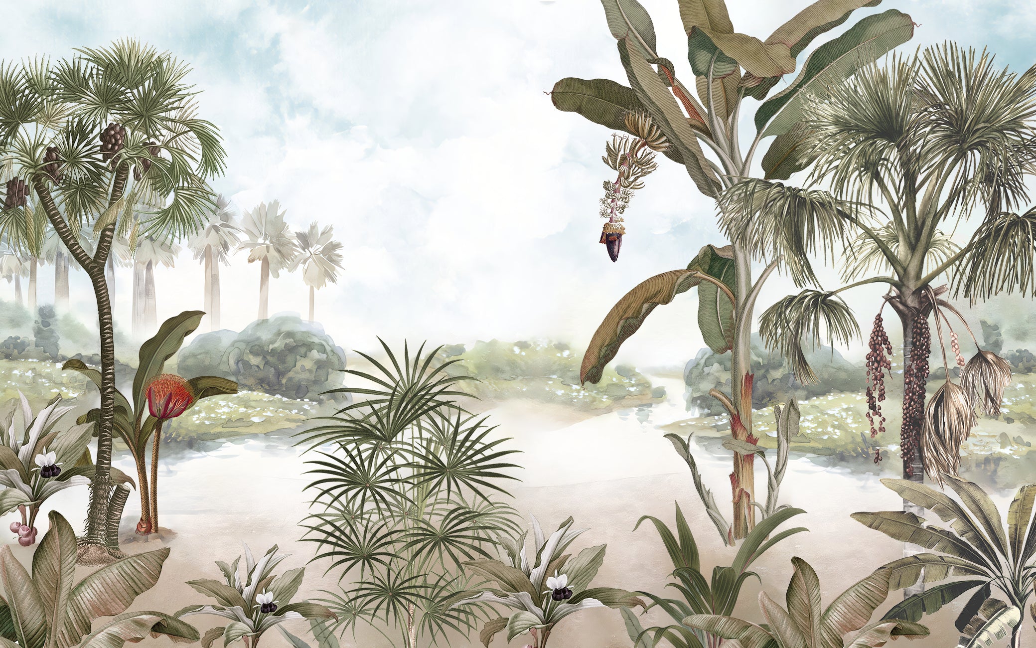 Papier peint panoramique Rêverie Tropicale