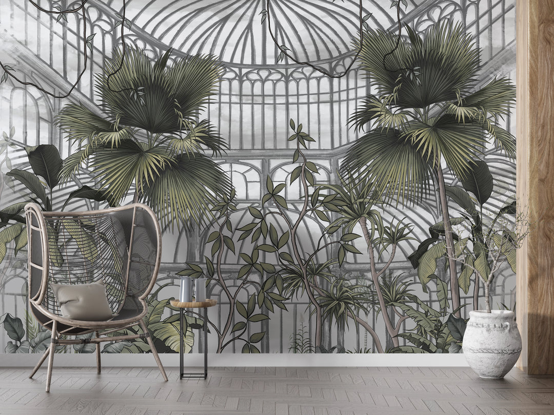 Panoramic Wallpaper Botanical Greenhouse 