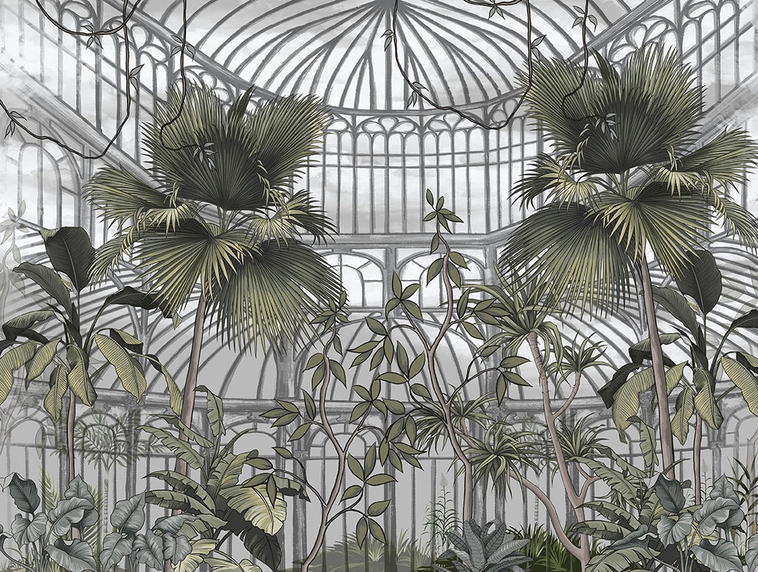 Panoramic Wallpaper Botanical Greenhouse 