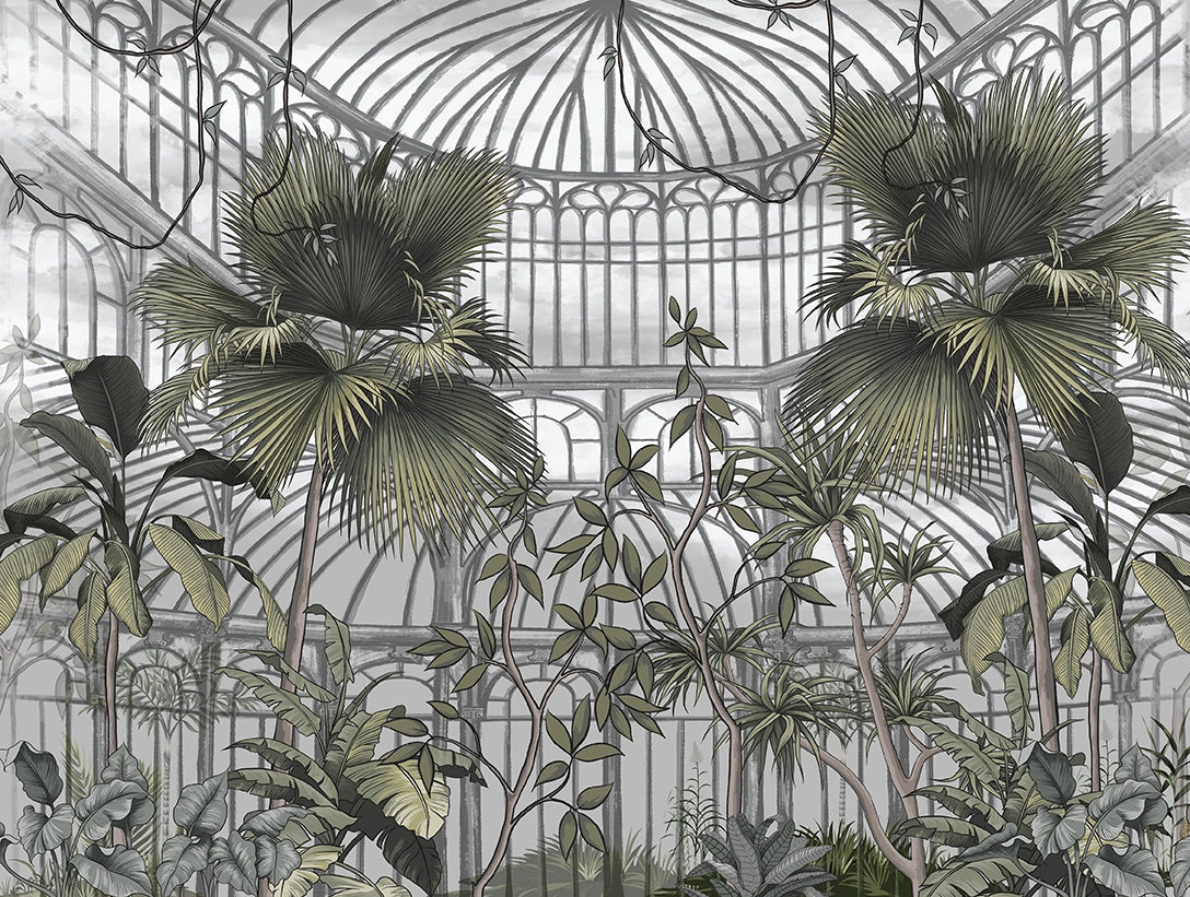 Panoramic Wallpaper Botanical Greenhouse 