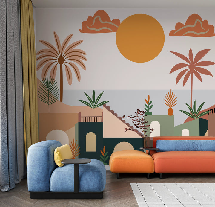 Papier Panoramique Soleil Méditerranéen