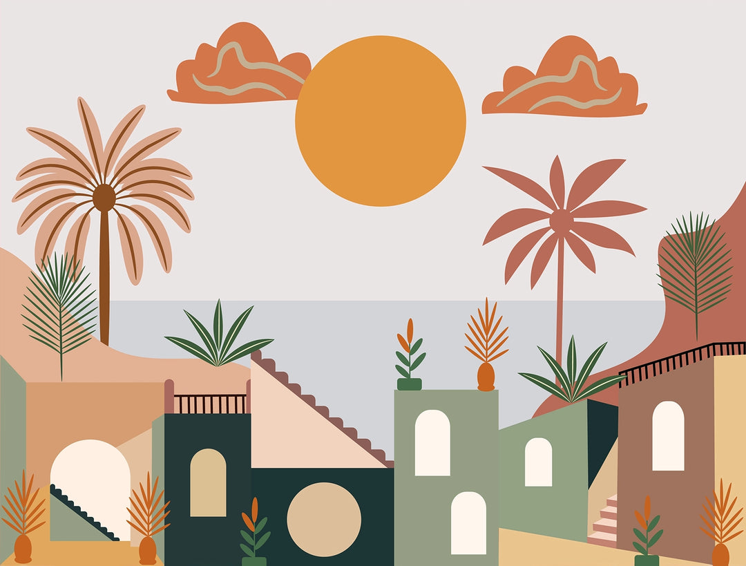 Papier Panoramique Soleil Méditerranéen