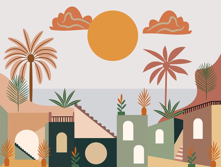 Papier Panoramique Soleil Méditerranéen