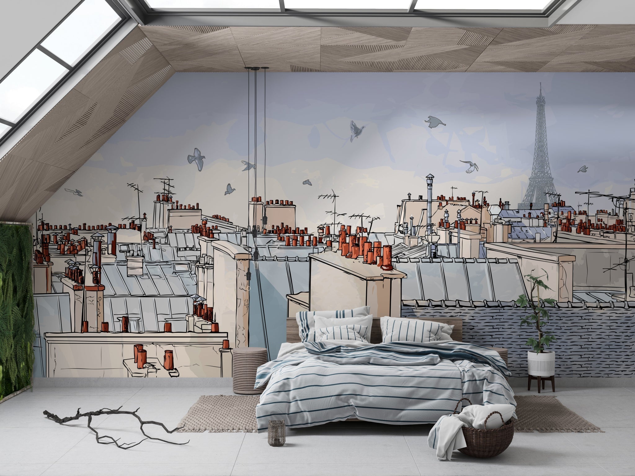 Papier Peint Panoramique Toit De Paris